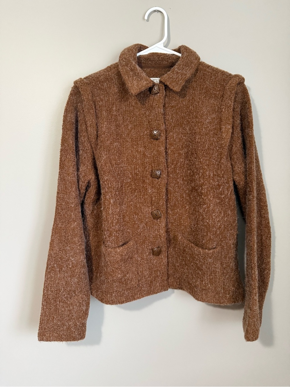 Christopher & Banks Brown Teddy Button-Up Jacket Size Medium